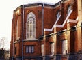 Sankt-Petersburg architecture old church sunlight day sky brick wall windows Royalty Free Stock Photo