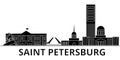 Sankt Petersburg architecture vector city skyline, travel cityscape with landmarks, buildings, isolated sights on