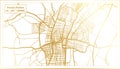 Sankt Polten Austria City Map in Retro Style in Golden Color. Outline Map