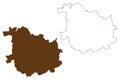 Sankt Wendel district Federal Republic of Germany, State of Saarland, Rural district map vector illustration, scribble sketch