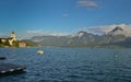 Sankt Wolfgang Lake with the church and mountains around