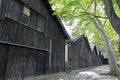 Sankyo warehouse and zelkova trees Royalty Free Stock Photo