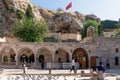 Sanli Urfa, Turkey-September 12 2020: Entrance of Mevlid-i Halil cave, birth place of Prophet Abraham