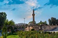 Sanli Urfa, Turkey- September 12 2020: Halil-ur Rahman Mosque and Holy lake in Golbasi Park - Urfa, Turkey