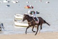 Sanlucar Beach Horse Races Royalty Free Stock Photo