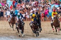 Horse race on Sanlucar of Barrameda, Spain, 2016