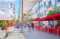 The crowded Calle Ancha, Sanlucar, Spain