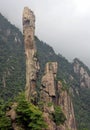Sanqingshan Mountain in Jiangxi Province, China. View of Snake Rock or Python Rock, a rocky pinnacle on Mount Sanqing