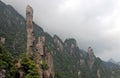 Sanqingshan Mountain in Jiangxi Province, China. View of Snake Rock or Python Rock, a rocky pinnacle on Mount Sanqing Royalty Free Stock Photo