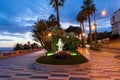 Promenade of the Empress Corso Imperatrice by night, Sanremo, Italy