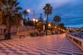 Promenade of the Empress Corso Imperatrice by night, Sanremo, Italy