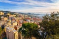 Sanremo or San Remo, Italian Riviera, Liguria, Italy. Sunset cityscape, top view of the city and sea, outdoor travel background Royalty Free Stock Photo