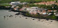 Sanset view to Porto Pim Bay from mount Guia at Faial island, Azores, Portugal Royalty Free Stock Photo