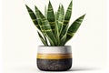 Sansevieria potted houseplant over white background