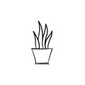 Sansevieria trifasciata hand drawn sketch icon.