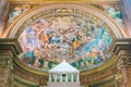 The fresco `Glory of Saint Agatha` by Perugino in the apse of the Church of Sant`Agata dei Goti, in Rome, Italy.