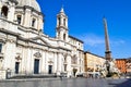 Sant`Agnese in Agone church from Piazza Navona, Rome, Italy, wit Royalty Free Stock Photo