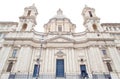 Sant\'Agnese in Agone\'s facade in Piazza Navona, Rome (Italy). Few unidentified people entering in Royalty Free Stock Photo