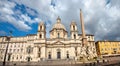 Sant Agnese church and fountain on Piazza Navona in Rome, Italy Royalty Free Stock Photo