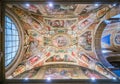 Ceiling fresco by G.B. Ricci in the chapel of Nicholas Tolentino in the Church of Sant`Agostino in Rome, Italy.