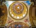 The dome in the Basilica of Sant`Andrea della Valle in Rome, Italy. Royalty Free Stock Photo