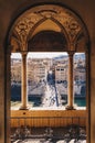 Sant Angelo Bridge and Rome old city view from Sant Angelo Castle, Italy Royalty Free Stock Photo