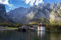 Sant Bartholomae church at Koenigssee Royalty Free Stock Photo