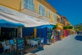 SANT ELM, MALLORCA, SPAIN - AUGUST 18 2017: Sant Elm City, quaint shopping street in the small town of San Telmo