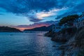 Sant Elm Sunset in September, Mallorca, Balearic islands, Spain. Royalty Free Stock Photo