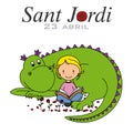 Sant Jordi. Catalonia traditional celebration.