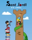 Sant Jordi. Catalonia traditional celebration.