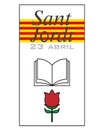 Sant Jordi traditional festival of Catalonia Spain.