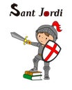 Sant Jordi traditional festival of Catalonia Spain.