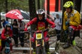 Alycia SOYER of FRANCE driving the TRRS in action during the FIM TrialGp Andorra World Championships 2023 in Sant Julia de Royalty Free Stock Photo