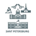 Sant petersburg, russia vector line icon, linear concept, outline sign, symbol