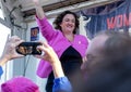 U.S. Representative Katie Porter Greets the Crowd at the Start of the OC Women`s March
