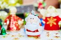 Santa and angel Christmas toy decoration. or New Year concept Royalty Free Stock Photo