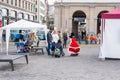 Santa and angel on square in Zurich