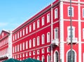 Santa Apolonia station in Lisbon with a shining red facade Royalty Free Stock Photo