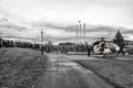 Santa Arrives in Helicopter Royalty Free Stock Photo