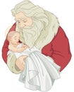 Santa and Baby Jesus Royalty Free Stock Photo