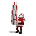 Santa balancing presents