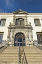 Monumental entrance to Notre Dame School, Santa Barbara, CA, USA