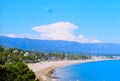 Santa Barbara, California beach & foothills (film) Royalty Free Stock Photo