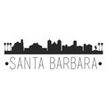 Santa Barbara California. City Skyline. Silhouette City. Design Vector. Famous Monuments. Royalty Free Stock Photo