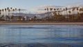 Santa Barbara California Coastline Beautiful Sunset Palm Trees Royalty Free Stock Photo