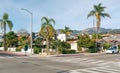 Santa Barbara Downtown, street view. Architecture, landscape, traffic, city life