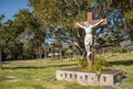 Jesus on the Cross statue at Calvary Cemetery. Santa Barbara, CA, USA