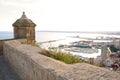 Santa Barbara castle with panoramic aerial view of Alicante famous touristic city in Costa Blanca, Spain Royalty Free Stock Photo