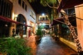 Beautiful Courtyard of La Arcada Plaza at Night - Santa Barbara, California